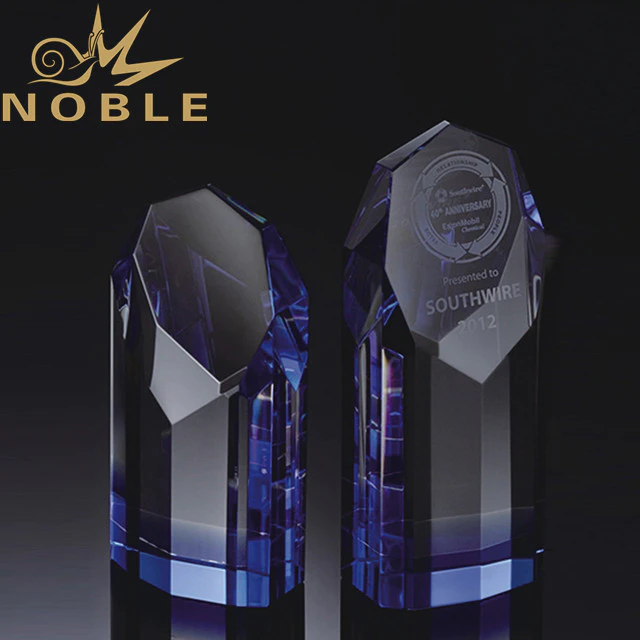 Noble Custom octagon crystal plaque trophy