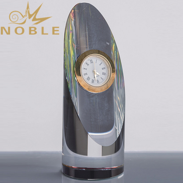 Noble high quality custom crystal column clock award