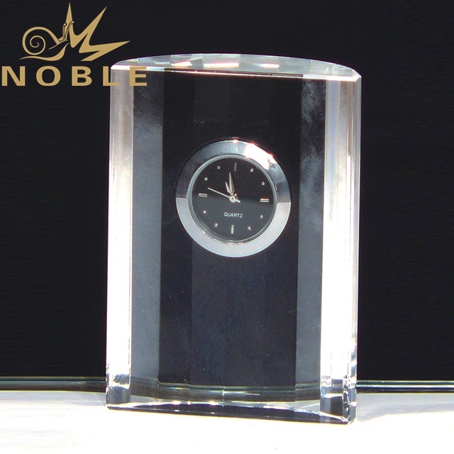 Free engraving Crystal clock as business gift