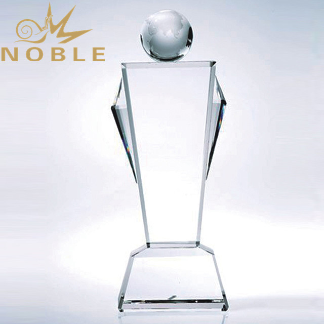 New design free engraving crystal globe trophy