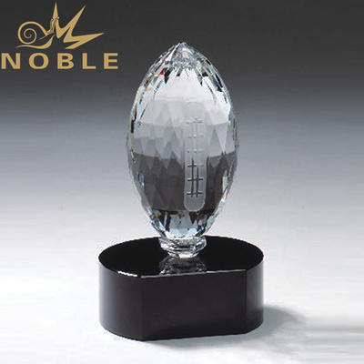 Diamond cutting custom crystal football award