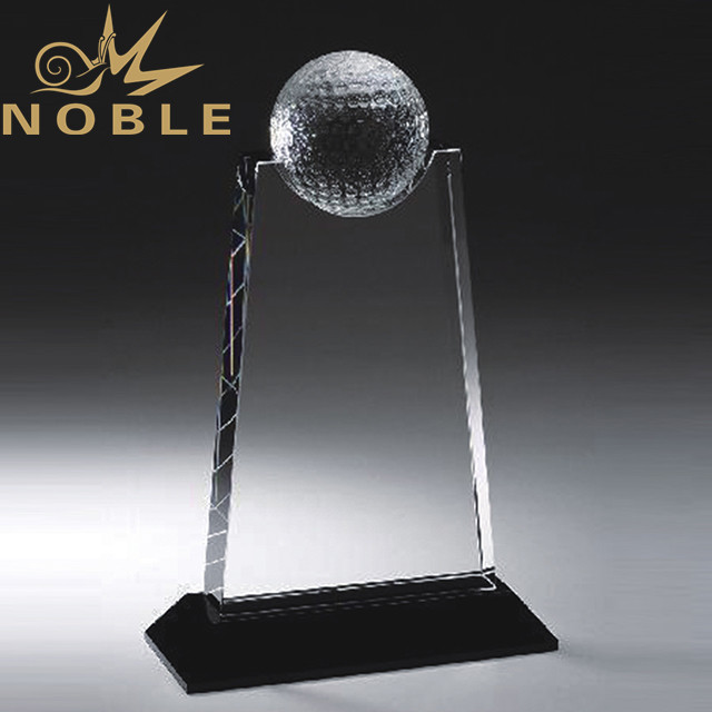 Noble custom design crystal golf trophy