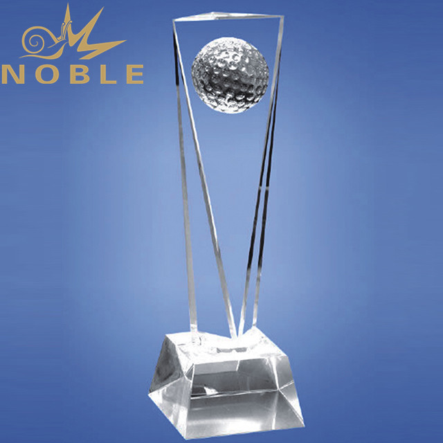 Best selling clear crystal golf trophy