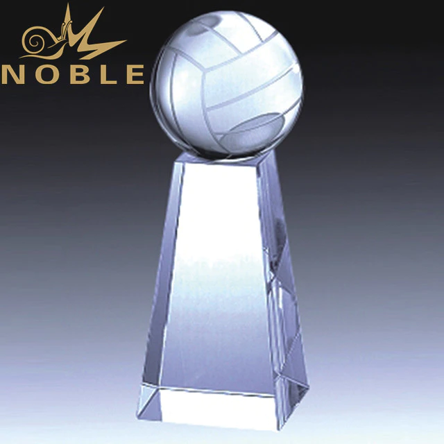 High quality crystal volleyball trophy