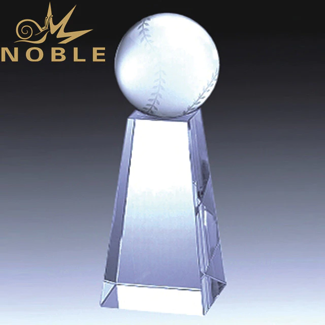 High quality custom crystal baseball trophy