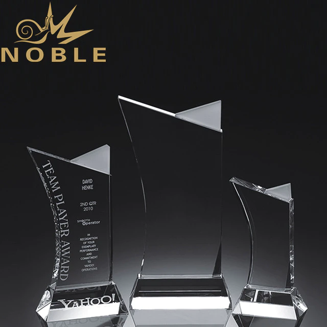 Customized crystal plaque team player awards