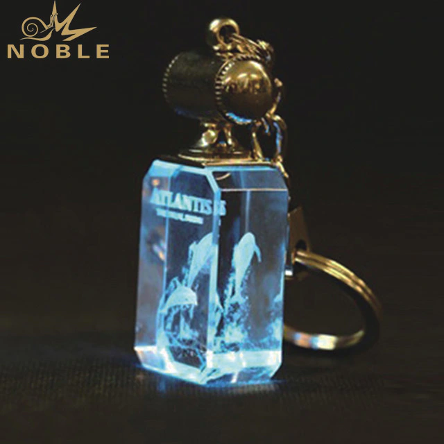 2019 Noble New Product  Personalized Customized 3D Laser Crystal Key Chain As Souvenir