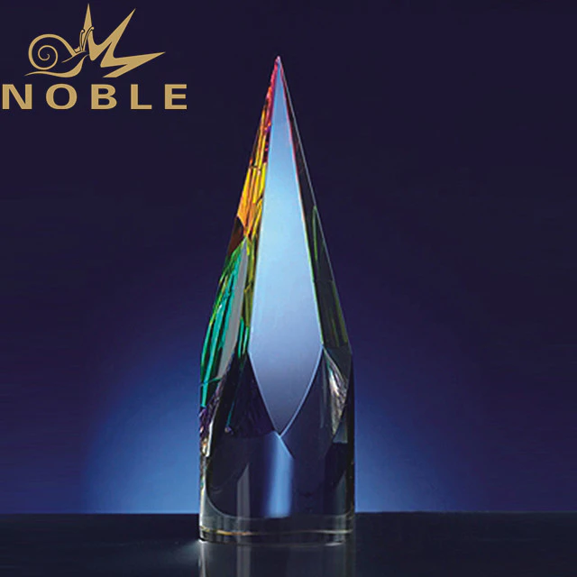 High quality custom crystal trophy award with colorful printing