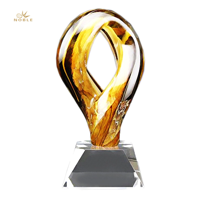 Noble High Quality Colorful Art Glass Trophies