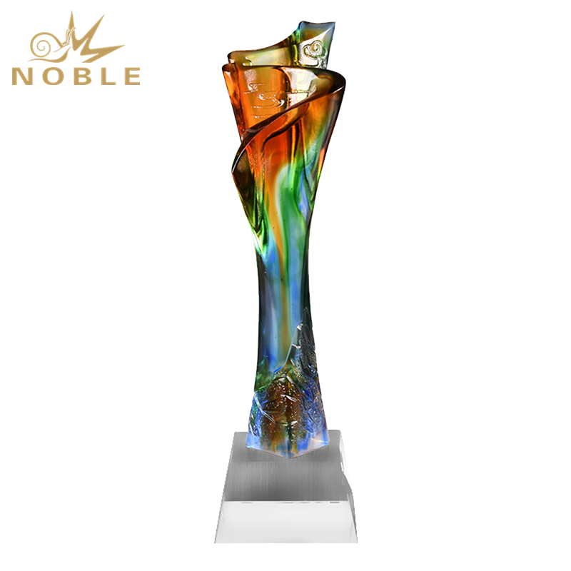 Wholesale Colorful Liu Li Trophy With Crystal Base