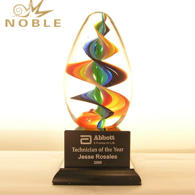 2019 Noble Beautiful In Colors Liuli Art Glass Trophy from Yiwu Factory