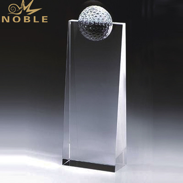 Wholesale Engraving Golf Trophy Optical K9 Crystal Award Plaques