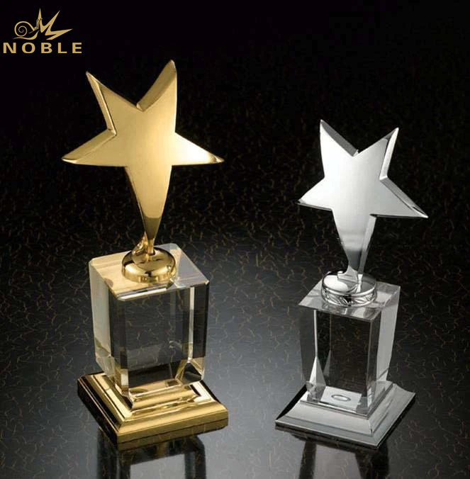 Cheap Blank Crystal Base Gold Metal Star Trophy Award Wholesale