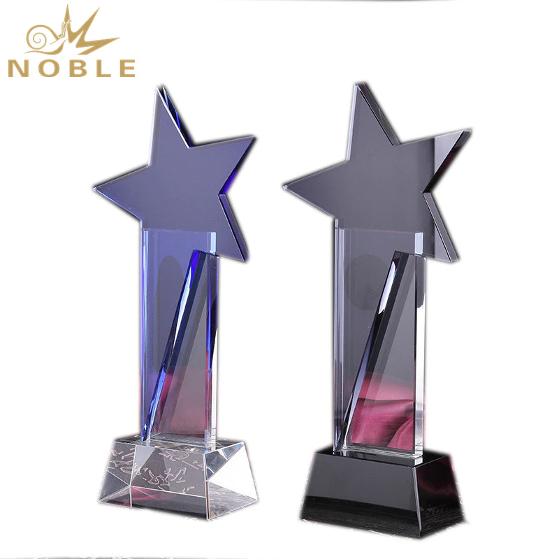 High Quality Clear Crystal Sports Trophy And Star Award