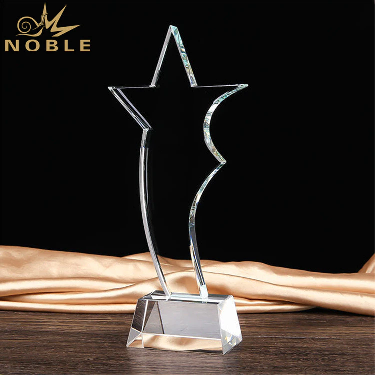 Blank Star Shape Crystal Trophy Award Plaque for Engraving