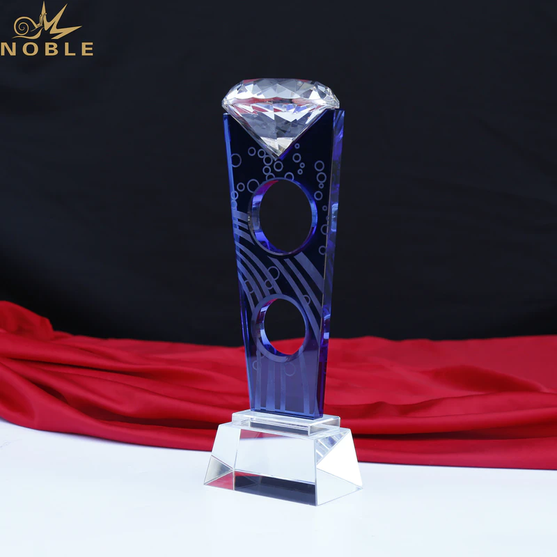 New Design Diamond Trophy Plaque K9 Crystal Trophy Award