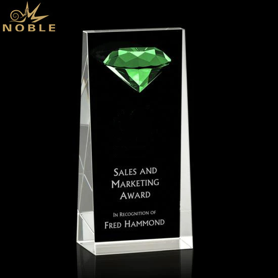 High Quality K9 Crystal Glass Diamond Trophy Customized For Award Gifts