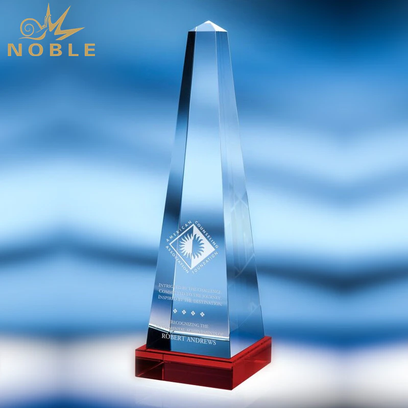 Crystal Trophy with Customized Engraved for Corporate Business Awards