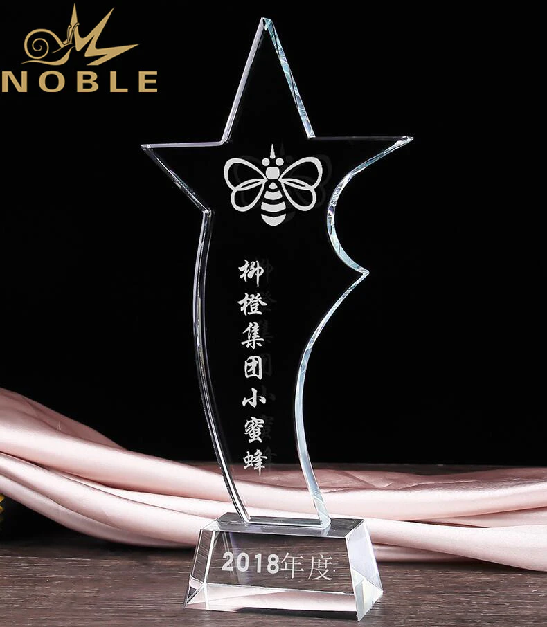 Free Engraving High Quality Crystal Star Trophy