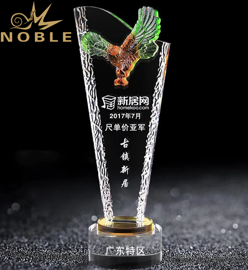 High Quality Custom Engraving Crystal Eagle Trophy