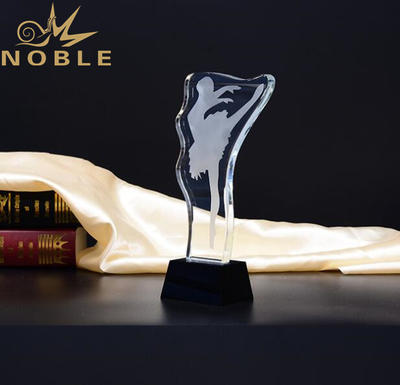 Noble New Design Free Engraving Crystal Dance Trophy