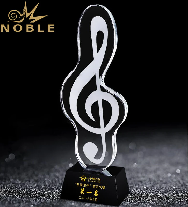 Noble New Design Free Engraving Crystal Music Award