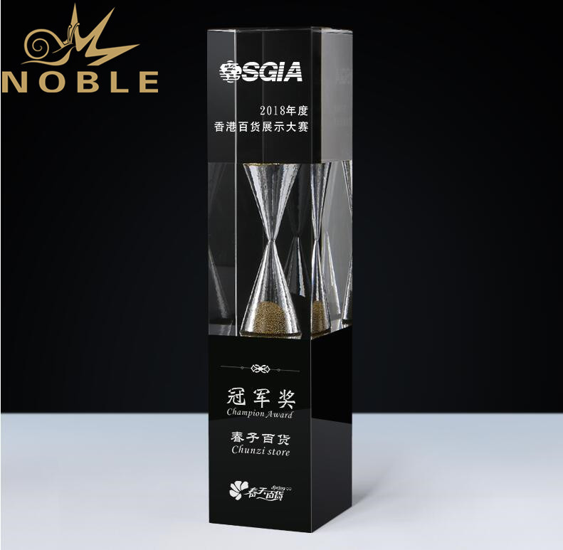 New Design Crystal Cube Award with Hourglass