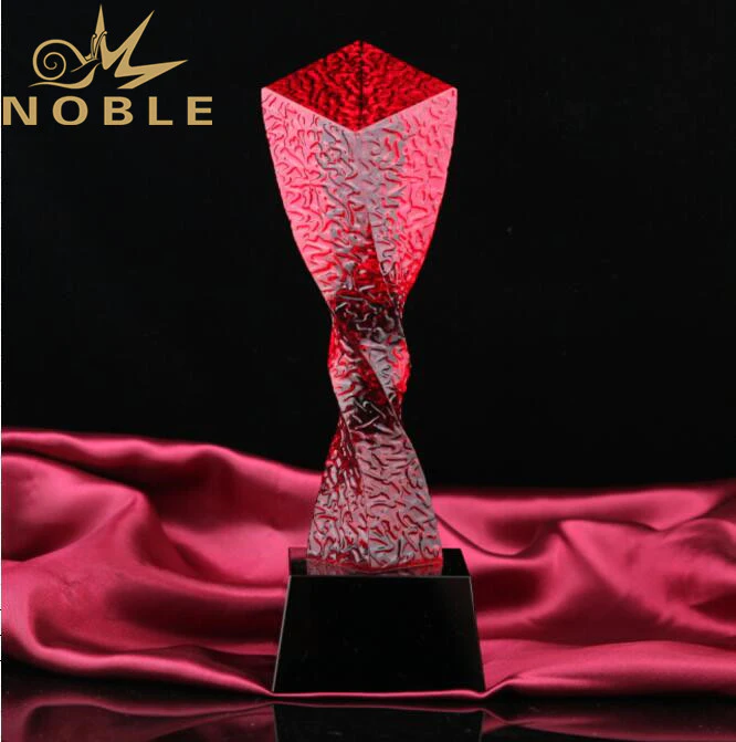 High Quality New Design Twisted Colorful Crystal Column Award Trophy