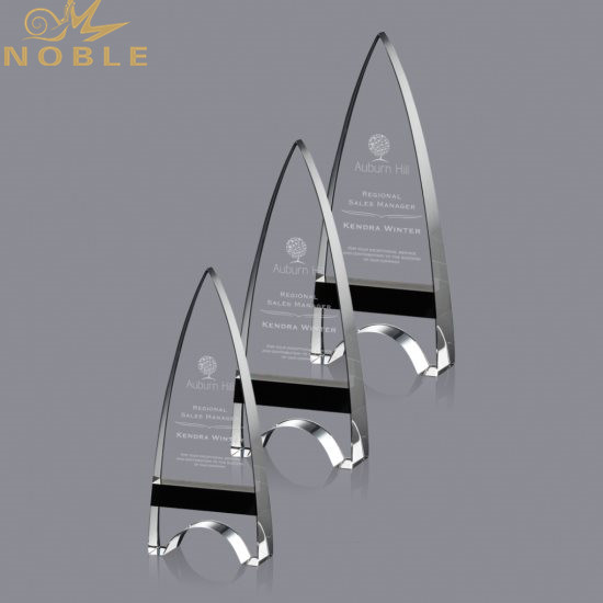 Noble Custom Minaret Crystal Obelisk Plaque Trophy with Your Engraving