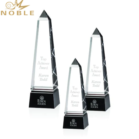 Noble Free Engraving Custom Groove Crystal Obelisk Awards