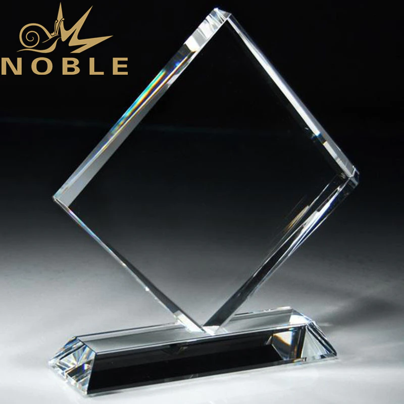 High Quality Exquisite Beveled Diamond Crystal Plaque Award