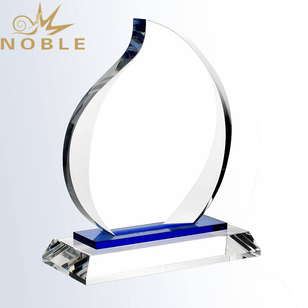 Noble High Quality New Design Blue Eternal Crystal Flame Plaque Trophy