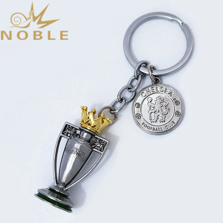 Football Fans Support Gifts Premier League Champion Trophy Metal Keychain with Chelsea Football Club Badge