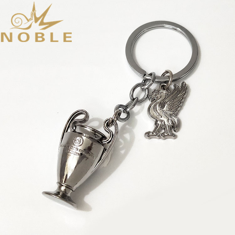Football Fans Support Gifts UEFA Champions League Trophy Metal Keychain with Liverpool F.C. Club Badge As gift