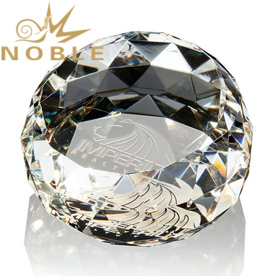Noble Custom Diamond Facets Gem Cut Crystal Paperweight