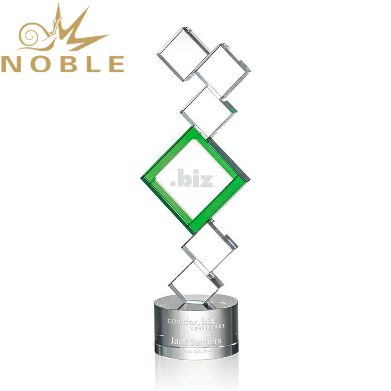 Noble High Quality Optical Square Clear Crystal Custom Recognition Award