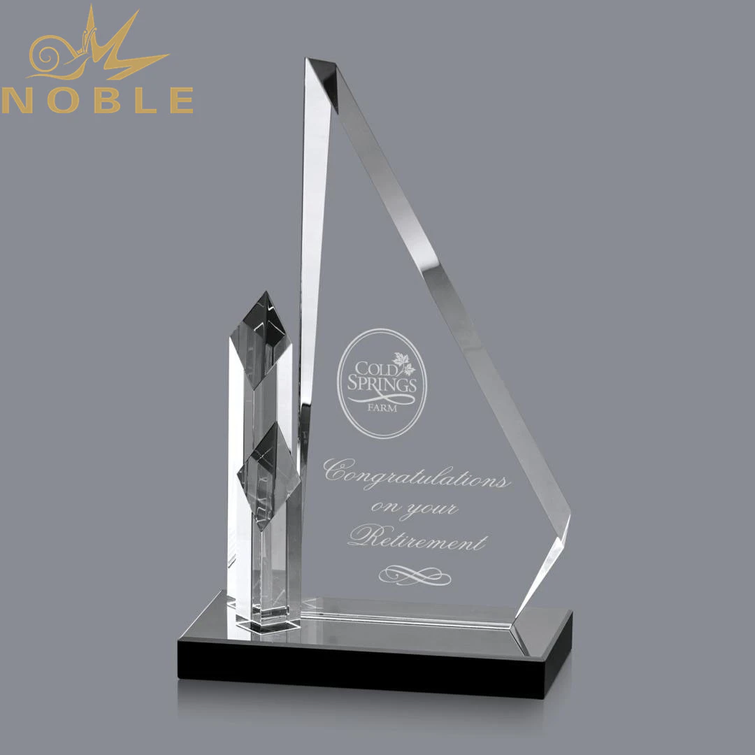 Spectacular Optical Crystal Custom Award with Crystal Pillars