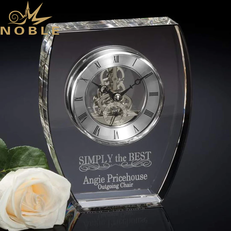 High Quality Luxury New Design Business Gift Crystal Clock Award