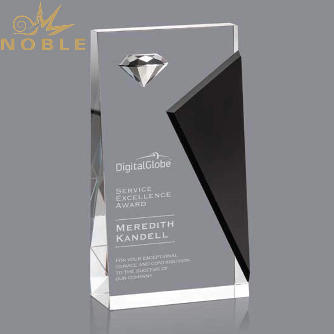 New Design High Quality Crystal Wedge Trophy with Diamond