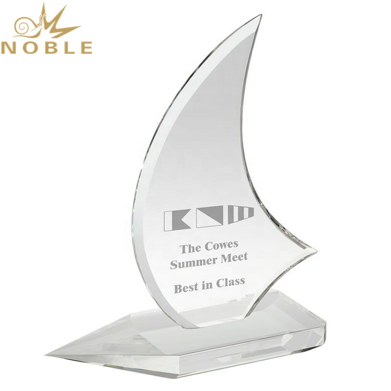 Noble Custom Crystal Souvenir Gift Clear Crystal Sail Award