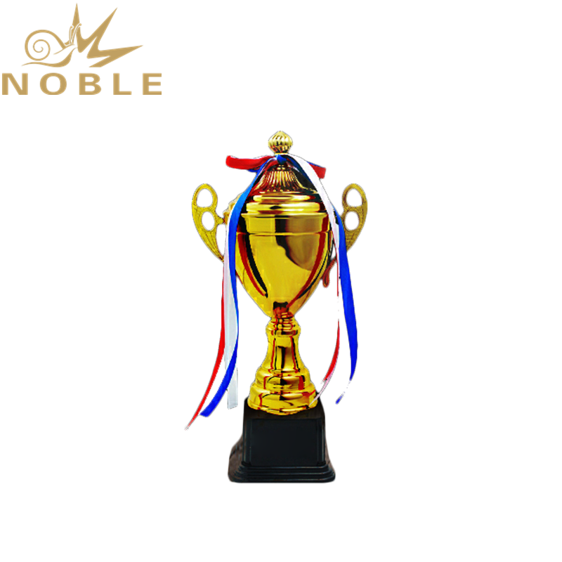 Custom Printing logo Sports Championship Metal Badminton Trophy