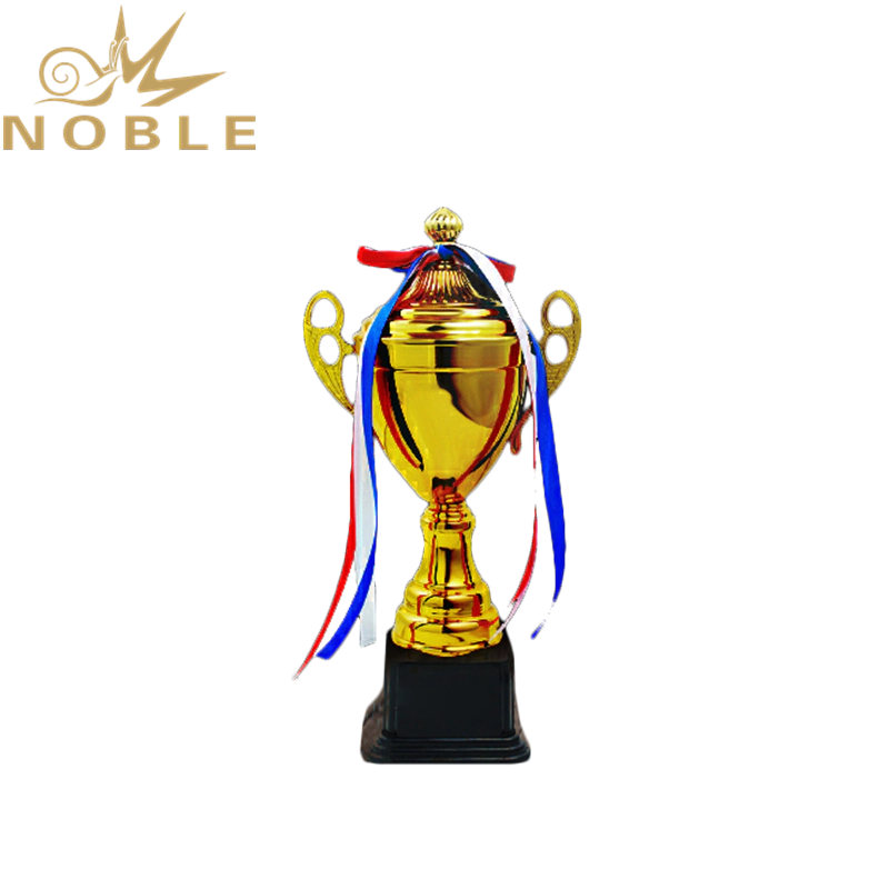 Custom Printing logo Sports Championship Metal Badminton Trophy
