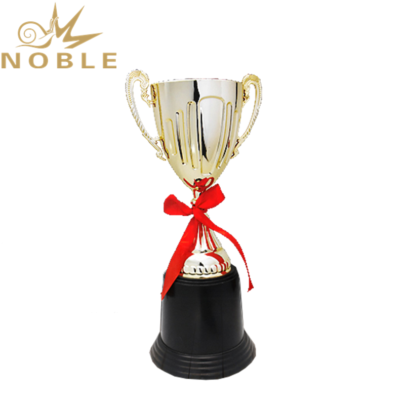 Hot Selling Low Price Plastic Trophy Cup Award with Red Ribbon