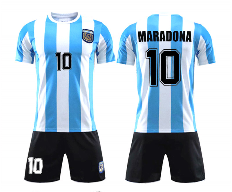 1986 Diego Armando Maradona Jerseys Argentina National Team Soccer Souvenir Jerseys for Pray for Maradona