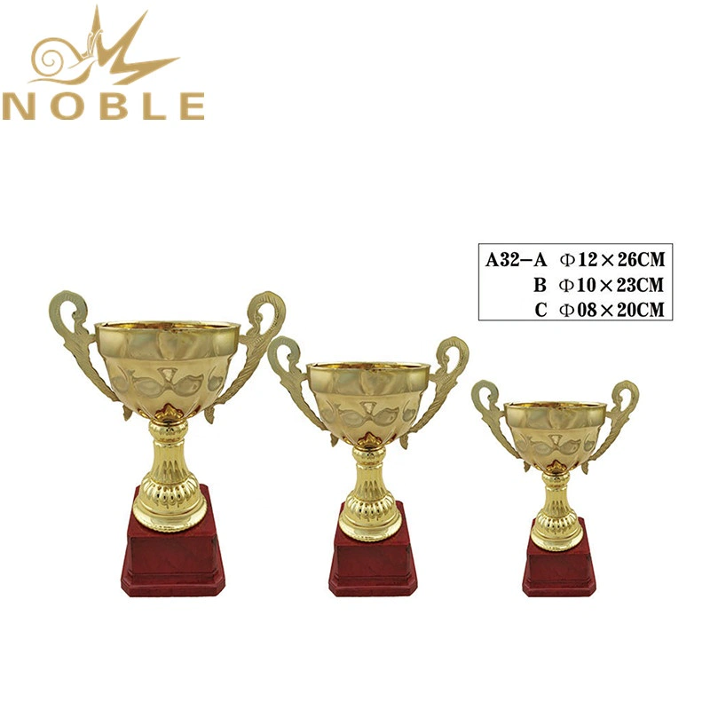 Shiny Gold Plated Small Size Metal Souvenir Award Trophy