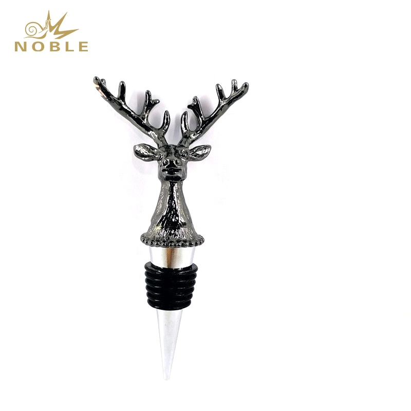 Popular New Design Custom Wedding gift Animal Deer Head Metal Wine Bottle Stopper