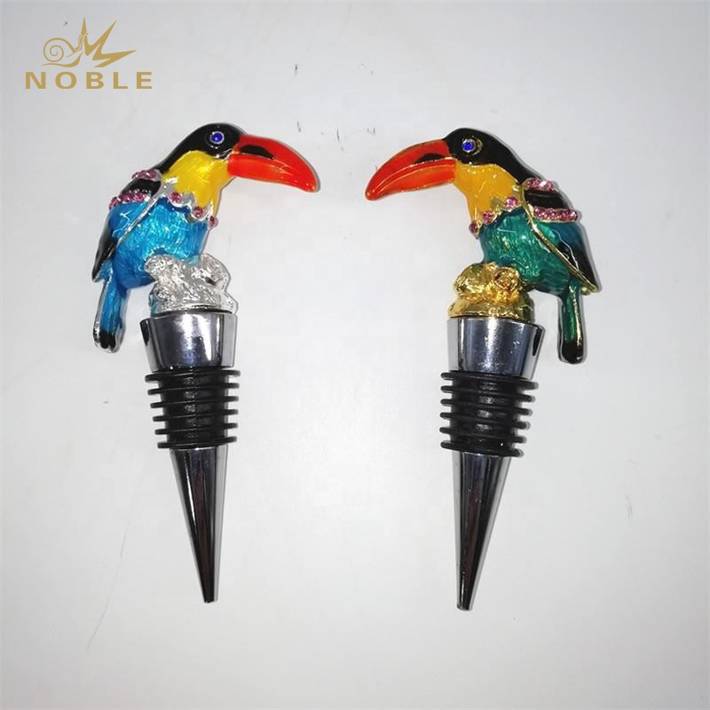 3D Animal Figurine Custom Wedding Gifts Metal Bird Wine Bottle Stopper