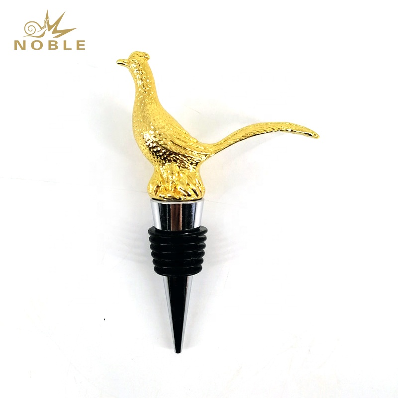 Popular 3D Animal Figurine Custom Metal Pheasant Wine Stopper