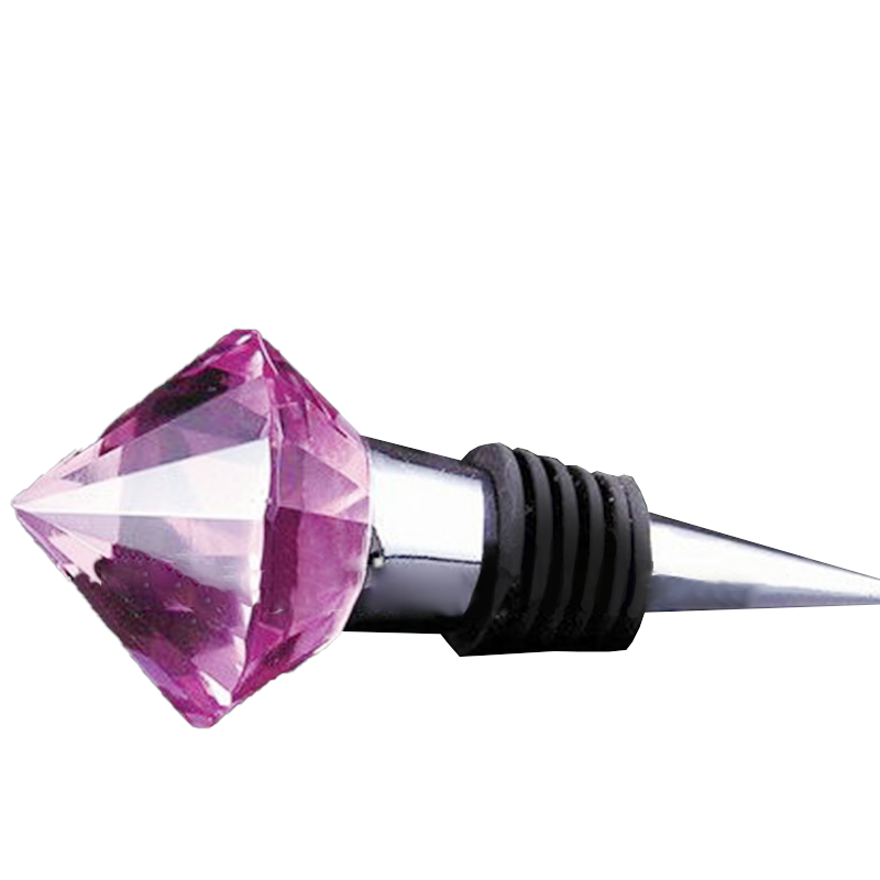 Luxury Decorative Pink Diamond Crystal Wine Bottle Stopper
