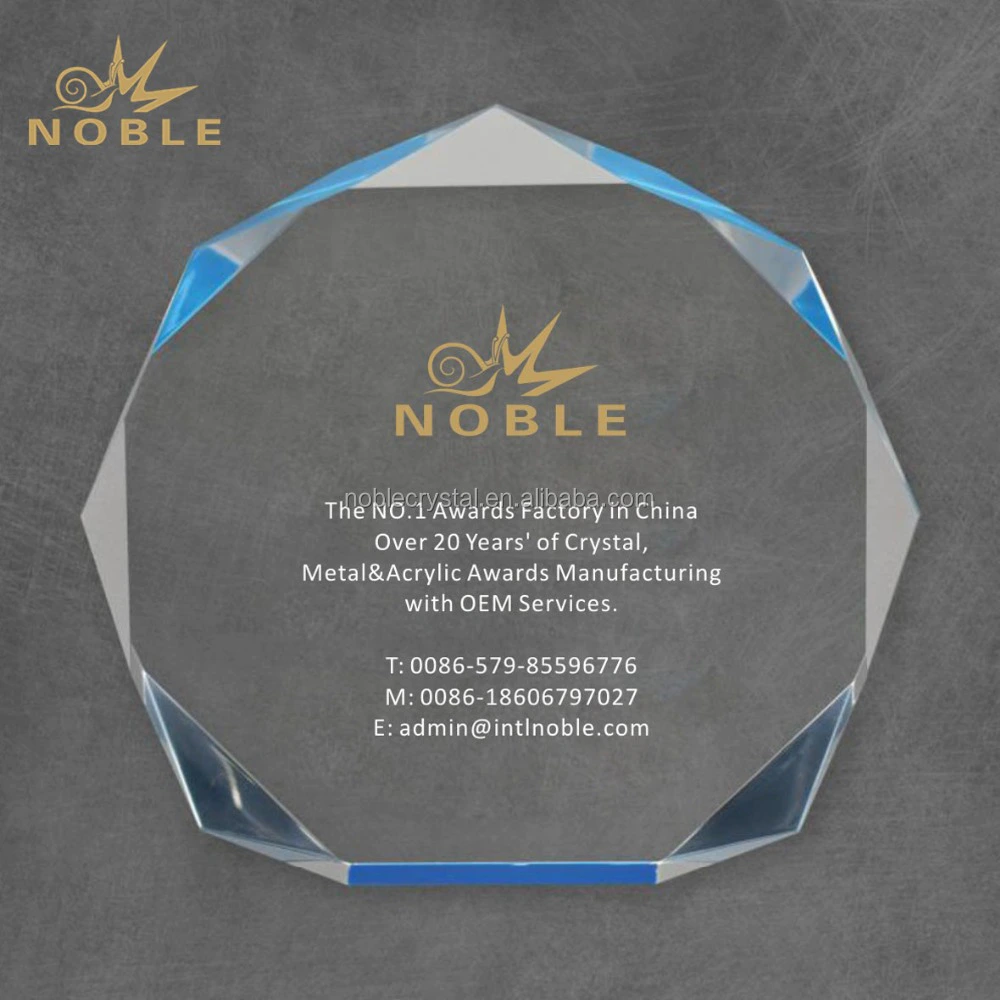 Noble Custom Laser Engraving Acrylic Octagon Trophy